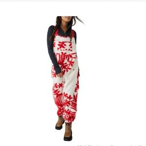 Free People Hit The Slopes Printed Salopette sz XS overalls NWT